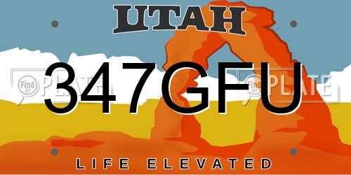 347GFU Utah License Plate
