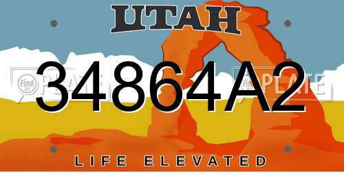 34864A2 Utah License Plate