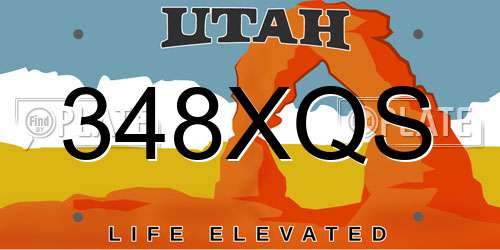 348XQS Utah License Plate