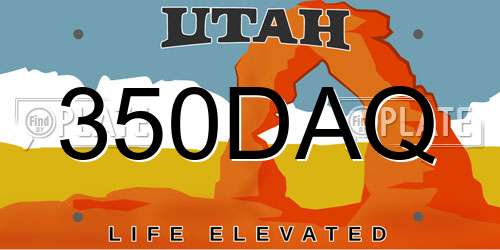 350DAQ Utah License Plate