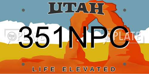 351NPC Utah License Plate