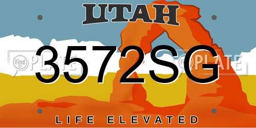 3572SG Utah License Plate