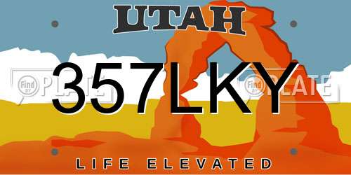 357LKY Utah License Plate
