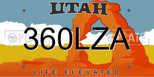 360LZA Utah License Plate