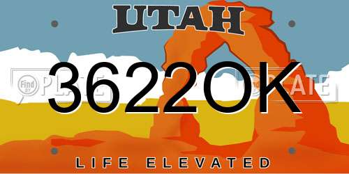 3622OK Utah License Plate