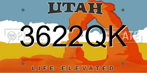 3622QK Utah License Plate