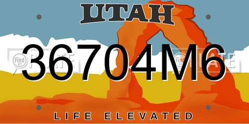36704M6 Utah License Plate