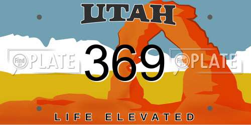 369 Utah License Plate