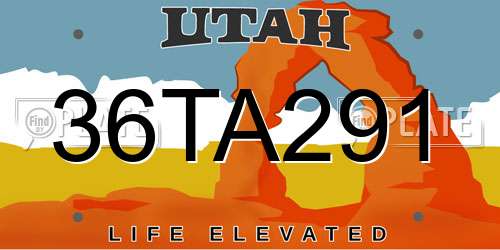 36TA291 Utah License Plate