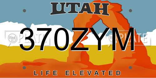 370ZYM Utah License Plate