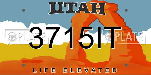 3715IT Utah License Plate