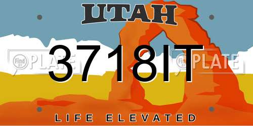 3718IT Utah License Plate