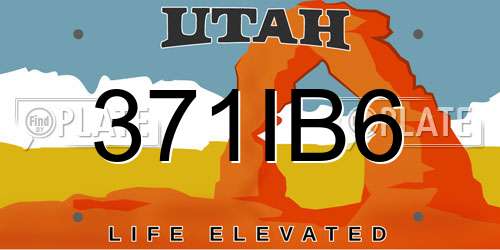 371IB6 Utah License Plate