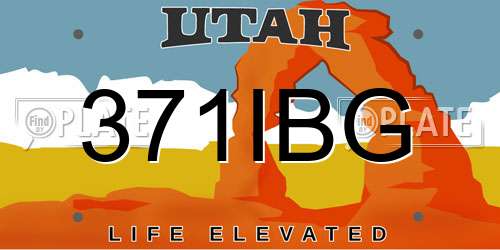 371IBG Utah License Plate