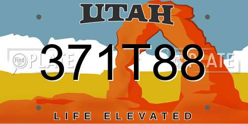 371T88 Utah License Plate