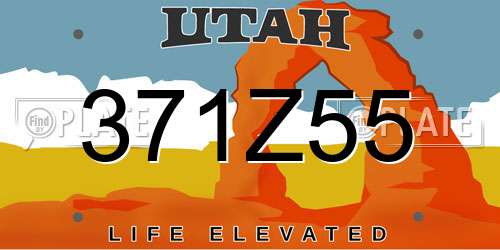371Z55 Utah License Plate