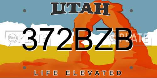 372BZB Utah License Plate