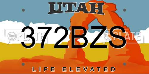 372BZS Utah License Plate