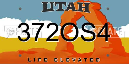 372OS4 Utah License Plate