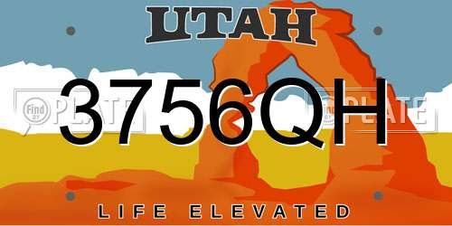 3756QH Utah License Plate