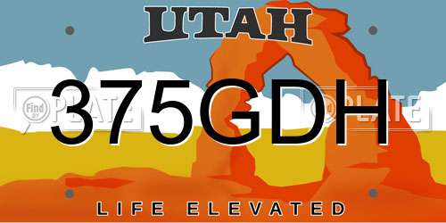 375GDH Utah License Plate