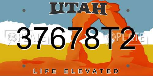37678T2 Utah License Plate