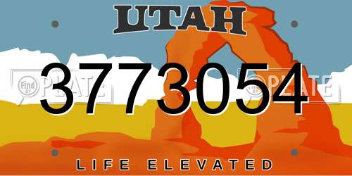 3773054 Utah License Plate