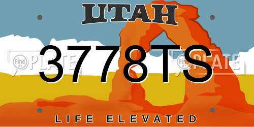 3778TS Utah License Plate