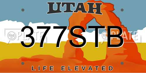377STB Utah License Plate