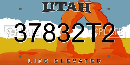 37832T2 Utah License Plate