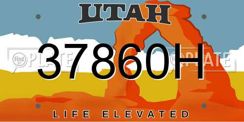 37860H Utah License Plate