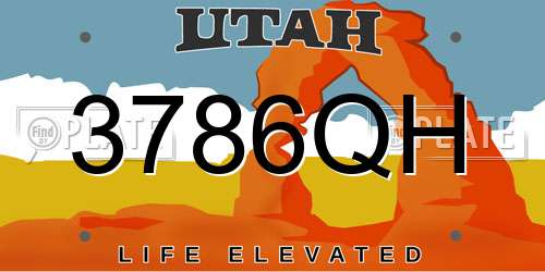 3786QH Utah License Plate