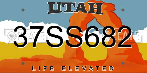 37SS682 Utah License Plate