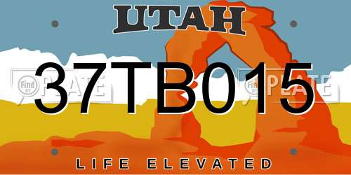 37TB015 Utah License Plate