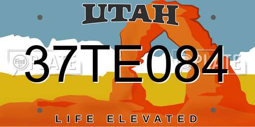37TE084 Utah License Plate