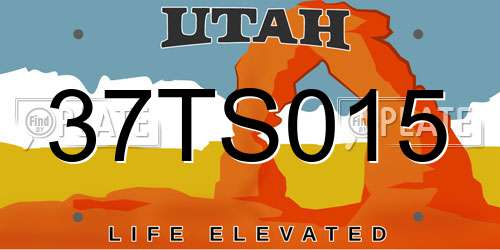 37TS015 Utah License Plate