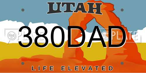 380DAD Utah License Plate