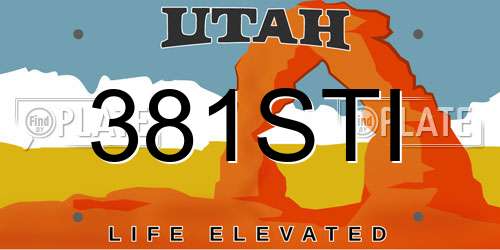381STI Utah License Plate