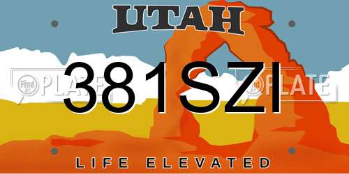 381SZI Utah License Plate