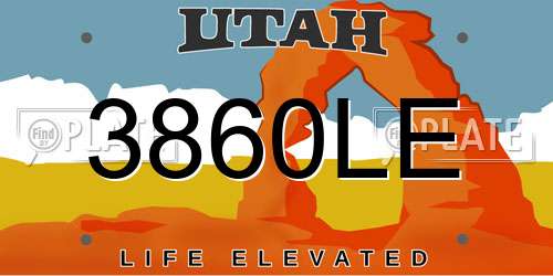 3860LE Utah License Plate