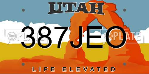 387JEO Utah License Plate