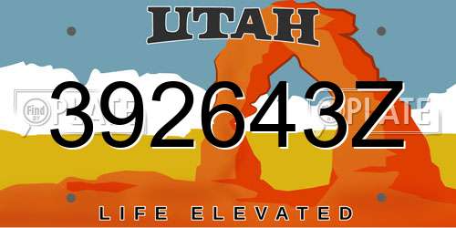 392643Z Utah License Plate