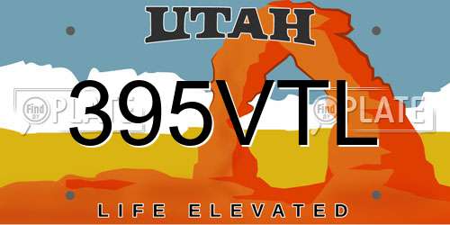 395VTL Utah License Plate