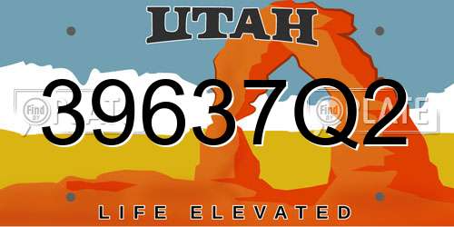 39637Q2 Utah License Plate