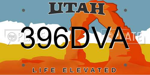 396DVA Utah License Plate