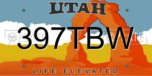 397TBW Utah License Plate