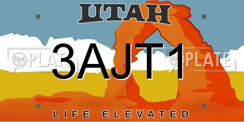 3AJT1 Utah License Plate