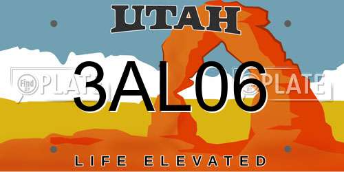 3AL06 Utah License Plate