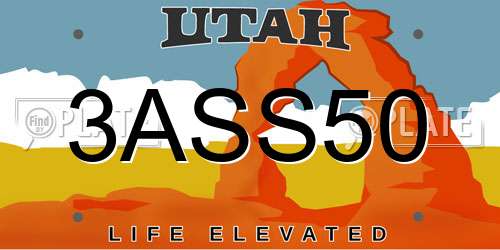 3ASS50 Utah License Plate