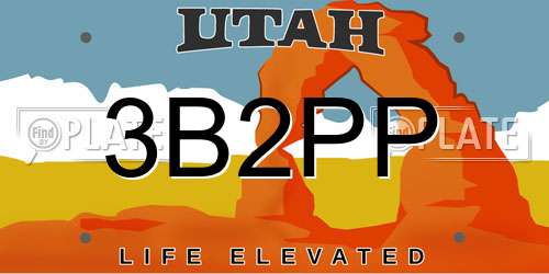 3B2PP Utah License Plate